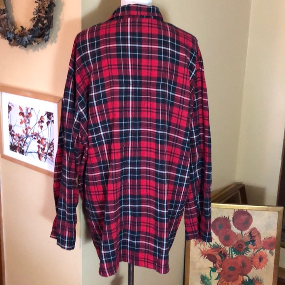RALPH LAUREN size L/XL Plaid Cotton Flannel ButtonFront Sleep Shirt Cozy Cabin - Picture 5 of 11